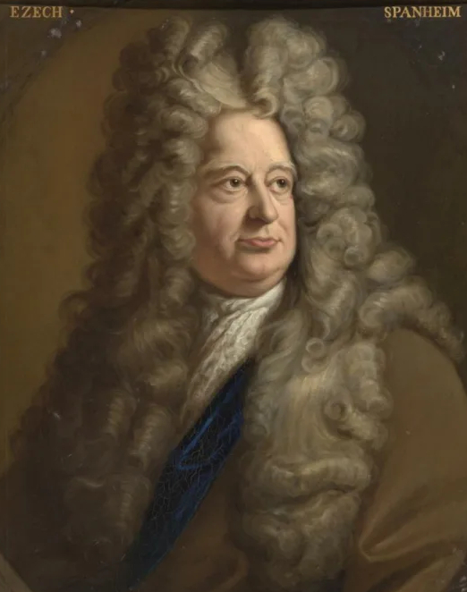 D'après Benjamin Arlaud, {Ezéchiel Spanheim (1629-1710), professeur d'éloquence à l'Académie de Genève, homme d'Etat et diplomate au service du comte Palatin et de l'Electeur de Brandebourg}