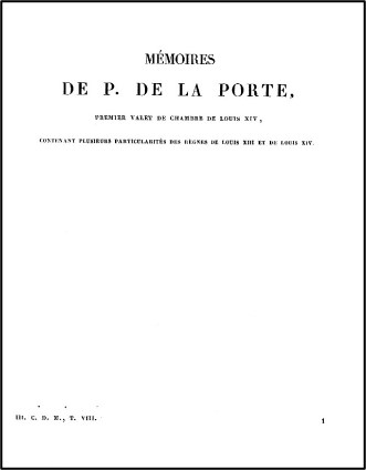 « Mémoires de P. de La Porte [...] »