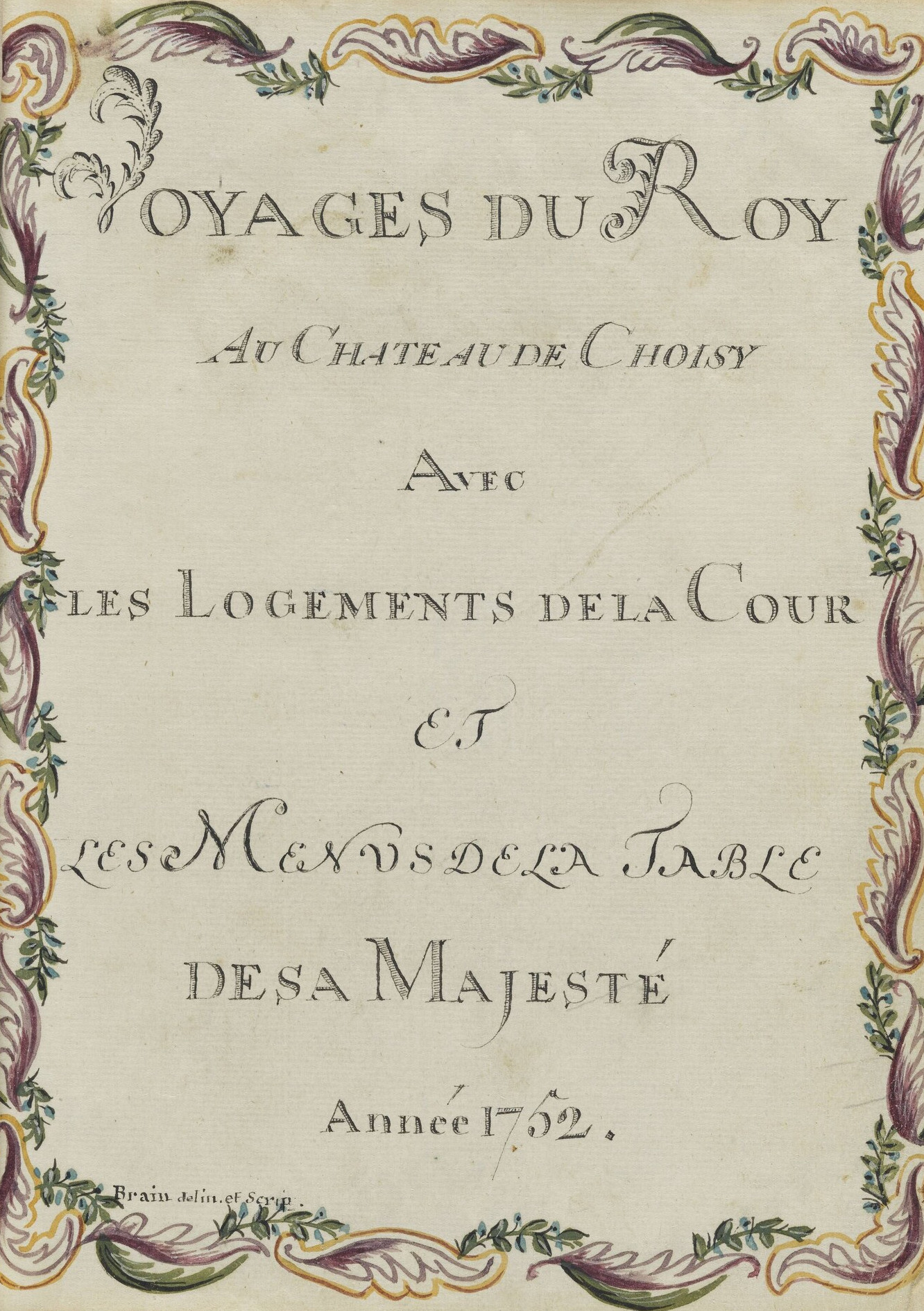 Brain de Sainte Marie, Page de titre