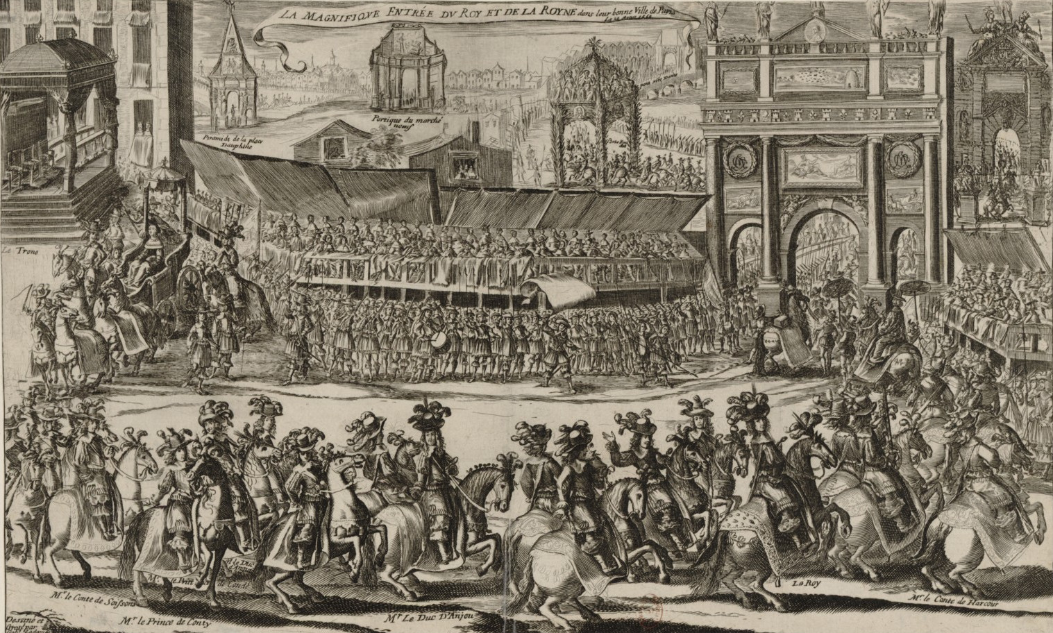 Gabriel Ladame, {La magnifique entrée du Roy et de la Royne dans leur bonne ville de Paris le 26 aout 1660}